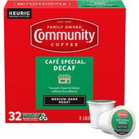 Community Coffee Caf   Special Decaf, Medium-Dark Roast, Single-Serve Keurig K-Cup Pods, 32 Count (Pack Of 1)