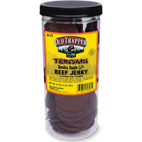 Old Trapper Double Eagle Beef Jerky, Teriyaki Flavor, 21Oz. 80-Piece Jar, Natural Wood Smoked Meat Snacks, 10 Grams Of Protein And 80 Calories Per Serving (Pack Of One)