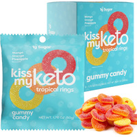 Kiss My Keto Gummies Candy - Low Carb Candy Gummy Rings, Keto Snack Pack - Healthy Candy Gummys - Vegan Candy, Keto Gummy Candy - Keto Candy Gummies (6-Pack)