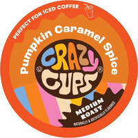 Crazy Cups Flavored Coffee, Pumpkin Caramel Spice, Recyclable Single Serve Pods For Keurig K Cups Machines, Brew Hot Or As Iced Coffee, 22 Count (Pack Of 1)