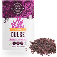 Vitaminsea Dulse Dried Seaweed | Wild North Atlantic Seaweed For Snacking, Seasoning, Soups & Salads | Rich In Vitamins, Minerals & Antioxidants Perfect For Thyroid Support | Flakes (8 Oz)