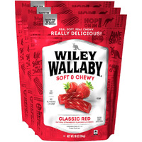 Wiley Wallaby Licorice 10 Ounce Classic Gourmet Soft & Chewy Australian Red Licorice Candy Twists, 3 Pack