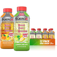 Suerox Zero Sugar Electrolyte Drink For Hydration And Recovery, Unique Blend Of Electrolytes & 8 Ions, Zero Calorie Sports Drink, 21.3 Fl Oz, Citrus Pack, 12 Count