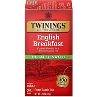 Twinings Decaffeinated English Breakfast Black Tea Individually Wrapped Bags, 25 Count (Pack Of 6), Flavourful, Robust, Enjoy Hot Or Iced | Packaging May Vary