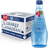 Clearly Canadian Country Raspberry Sparkling Spring Water Beverage, Natural & Carbonated, Flavored Seltzer Water, 1 Case (12 Bottles X 325Ml)