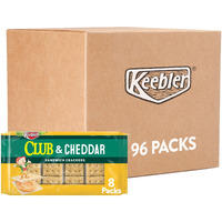 Keebler Sandwich Crackers, Single Serve Snack Crackers, Lunch Snacks, Club And Cheddar (96 Packs)