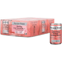 Fever Tree Sparkling Pink Grapefruit - Premium Mixer - Refreshing Beverage For Cocktails & Mocktails. Naturally Sourced Ingredients, No Artificial Sweeteners Or Colors - 150 Ml Cans - Pack Of 24