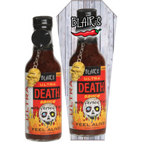 Blair's Ultra Death Sauce 5 Oz - Habanero, Jolokia, Scorpion Peppers - 900X Hotter Than A Jalapeno! - Comes With Skull Key Chain