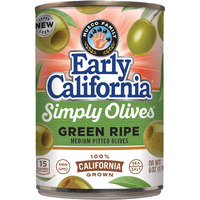 Early California, Simply Olives, Green Ripe, Pitted, 6 Oz, 12-Cans