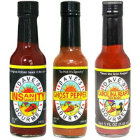Super Spicy Hot Sauce 5Oz 3-Pk (Insanity, Ghost + Carolina Reaper)