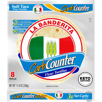 La Banderita Carb Counter White | 8"" Size Flour Tortillas |Carb Friendly |Keto Certified | 11.9 Oz.| 8 Count (Pack Of 4)