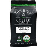 The Bean Organic Coffee Company Water Processed Decaf Pumpkin Spice, Medium Roast, Ground Coffee, 16-Ounce Bag, Caf   Molido Tostado Org  Nico Descafeinado