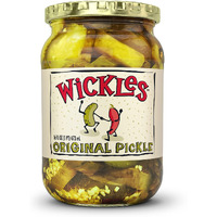Wickles Pickles Original Pickles (6 Pack) - Spicy Garlic Pickles - Sweet & Hot Pickle Slices - Sweet, Slightly Spicy, Wickedly Delicious (16 Oz Each)