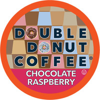 Double Donut Flavored Coffee Pods, Chocolate Raspberry Coffee, Single Serve Medium Roast Coffee For Keurig K Cups Brewers, 24 Count