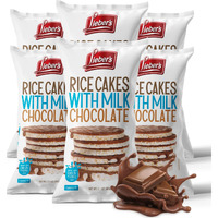 Liebers Milk Chocolate Rice Cakes, Kosher Certified Dairy, Gluten Free Snack (Pack Of 6) (Milk Chocolate)