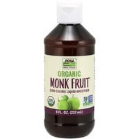 Now Foods, Certified Organic Monk Fruit Liquid, Zero-Calorie Liquid Sweetener, Non-Gmo, Low Glycemic Impact, 8-Ounce