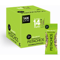 Wonderful Pistachios No Shells, Roasted & Salted Nuts, 0.75 Ounce Bag (Pack Of 14), Protein Snacks, Gluten Free, On-The-Go, Individually Wrapped Healthy Snacks For Adults