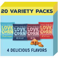 Love Corn Fab Four - Sea Salt, Bbq, Salt & Vinegar, Hot Spicy 0.7Oz X 20 Delicious Crunchy Corn Healthy Family Snacks Gluten Free, Kosher, Non-Gmo Alternative For Chips, Nuts, Crackers Pretzels