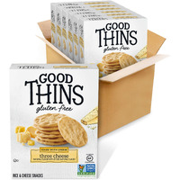 Good Thins Three Cheese Rice & Cheese Snacks Gluten Free Crackers, 6 - 3.5 Oz Boxes