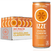 Izze Sparkling Juice, Clementine, No Added Sugars, No Preservatives, Non-Gmo, 8.4 Fl Oz Can (Pack Of 24)
