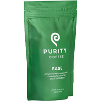 Purity Coffee Ease Dark Roast Low Acid Organic Coffee - Usda Certified Organic Specialty Grade Arabica Whole Bean Coffee - Third Party Tested For Mold, Mycotoxins And Pesticides - 12 Oz Bag