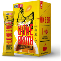 Lonolife Chicken Bone Broth Powder Mix | 10G Protein | Collagen-Rich, Keto & Paleo Friendly | Natural Ingredients | 10 Portable Stick Pack Servings