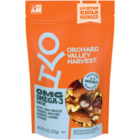 Orchard Valley Harvest Omg Omega-3 Mix, Walnuts, 8 Oz Resealable Bag, Dark Chocolate Blueberries, Sweetened Cranberries, Almonds, Pistachios, Gluten Free, Non-Gmo, On-The-Go Snack