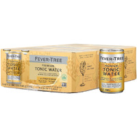 Fever Tree Tonic Water - Premium Quality Mixer - Refreshing Beverage For Cocktails & Mocktails. Naturally Sourced Ingredients, No Artificial Sweeteners Or Colors - 150 Ml Cans - Pack Of 24