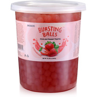 Brexonic Boba Pearls Popping Bursting Boba, Tapioca Pearls For Bubble Tea (Strawberry , 2 Lb 1 Pack)