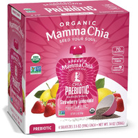 Mamma Chia Strawberry Lemonade Organic Prebiotic Squeeze Snack, Non Gmo, No Added Sugar, 14 Ounces (Pack Of 6)