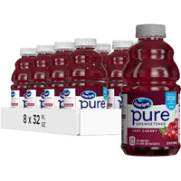 Ocean Spray Pure Unsweetened Tart Cherry, 100% Tart Cherry Juice, 32 Fl Oz Bottle (Pack Of 8)