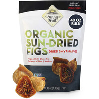 Sunny Fruit Organic Turkish Dried Figs, 2.5 Pound Bulk Bag | Healthy, Sweet Snack | Organic, Non-Gmo, Vegan, Halal, Kosher, No Preservatives, No Sugar Added