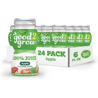 Good2Grow 100% Apple Juice 24-Pack Of 6-Ounce Bpa-Free Juice Bottles, Non-Gmo With No Added Sugar And An Excellent Daily Source Of Vitamin C. Spill Proof Tops Not Included (Pack Of 24)