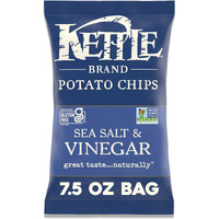 Kettle Brand Sea Salt And Vinegar Kettle Potato Chips, Gluten-Free, Non-Gmo, 7.5 Oz Bag