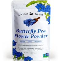 Ancient Choice - Butterfly Pea Flower Powder (4 Ounce) | Blue Matcha Tea | Ceremonial (Highest) Grade | Adaptogenic Raw Culinary | Natural Food Coloring | Thai Non-Gmo | Vegan