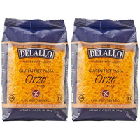 Delallo Gluten Free Orzo Pasta, Made With Corn & Rice, Wheat Free, 12Oz Bag, 2-Pack