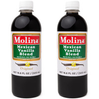 Molina Mexican Natural Vanilla Blend With Pure Vanilla Extract, 33.86 Fl Oz. (2 Pack Of 16.6 Oz Bottles)