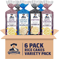 Quaker Large Rice Cakes, 3 Flavor Topper Variety Pack, Pack Of 6