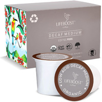 Lifeboost Organic Decaf Coffee K Cups - Low Acid Decaf Coffee Pods - Single Origin Non-Gmo Mold Free Decaf Coffee Pods For Keurig & Keurig 2 - No Mycotoxins Or Pesticides - 10 Count