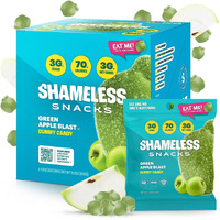 Shameless Snacks - Healthy Low Calorie Snacks, Low Carb Keto Gummies (Gluten Free Candy) - 6 Pack Green Apple Blast