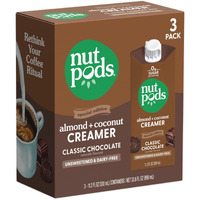 Nutpods Classic Chocolate Unsweetened Dairy-Free Creamer, Made From Almonds And Coconuts, Whole30, Keto, Gluten Free, Non-Gmo, Vegan, Kosher (3-Pack)