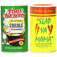 Louisiana Favorites No Msg Cajun Creole Seasoning Bundle - 1 Each Of Tony Chachere's Original Creole And Slap Ya Mama Cajun Seasonings (8 Ounces Each) Pack Of 2