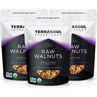 Terrasoul Superfoods Organic Raw Walnuts, 1 Lb (Pack Of 3) - Chandler Variety | Fresh