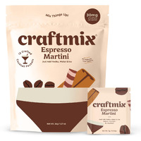 Craftmix Espresso Martini Mix, Makes 12 Drinks, Skinny Cocktail & Mocktail Drink Mixers - Instant Coffee Packets - Real Coffee Martini Mix - Vegan Low-Carb, Low-Sugar, Non-Gmo, Dairy Free, Gluten Free