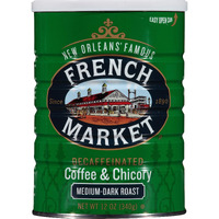 French Market Coffee & Chicory Decaffeinated Medium-Dark Roast Ground Coffee, 12Oz Can (Pack Of 3)