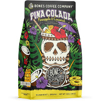 Bones Coffee Company Pina Colada Whole Coffee Beans | 12 Oz Flavored Coffee Gifts Low Acid Medium Roast Gourmet Coffee (Whole Bean)