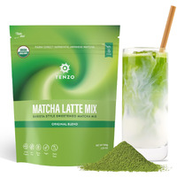 Tenzo Matcha Green Tea Powder, Organic Cafe Sweetened Matcha Latte Green Tea Powder, Ceremonial Barista Crafted Mix - Authentically Japanese - Matcha Latte Mix (5.29 Ounce)