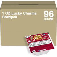 Lucky Charms Gluten Free Cereal With Marshmallows, Cereal Single Serve Bowl, 1 Oz (Pack Of 96)
