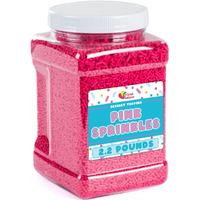 Pink Sprinkles - 2.2 Pounds - Bulk Hot Pink Sprinkles For Cupcakes - Breast Cancer Awareness Sprinkles - Pink Sprinkles For Baby Shower, Gender Reveal, Ice Cream, Cookies, Baking