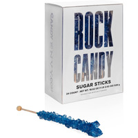 Candy Envy - Navy Blue Rock Candy Sugar Sticks - Blueberry Flavored - 24 Indiv. Wrapped